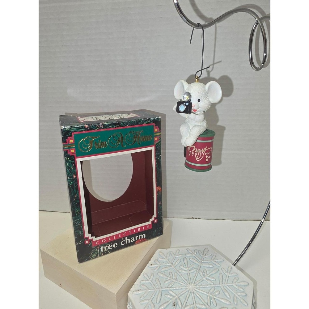 vintage Trim A Home Collectible Tree Charm Christmas ornament‎ mouse on film